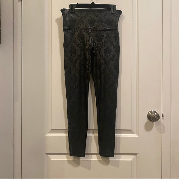 Spanx Faux Leather Brocade Leggings - Picture 4 of 5